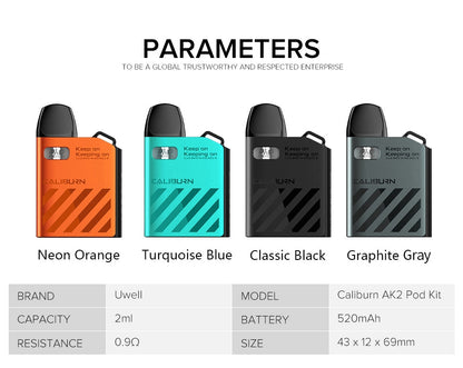 原廠正品 Uwell Caliburn AK2 (KOKO 3代) 主機套裝 VC蒸氣